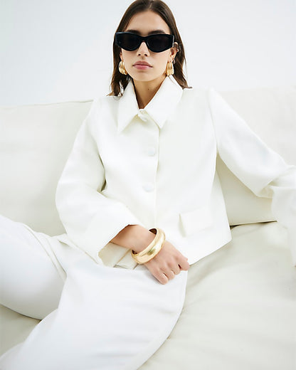White Structured Trophy Jacket
