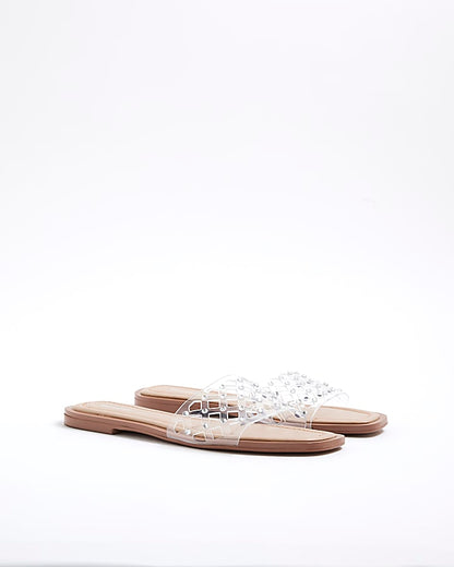 Clear Perspex Laser Cut Mule Sandals