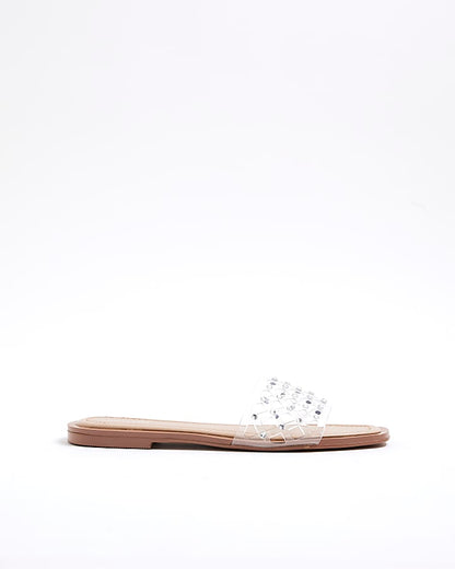 Clear Perspex Laser Cut Mule Sandals