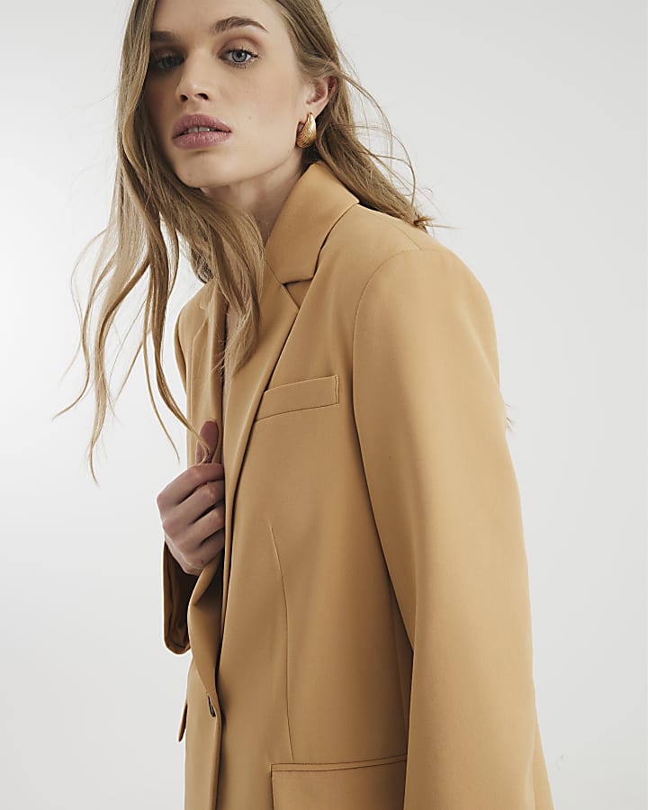 Brown Oversized Relaxed Blazer