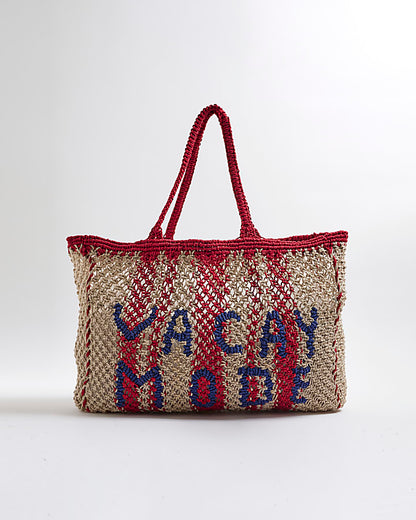 Beige Crochet Vacay Mode Shopper Bag