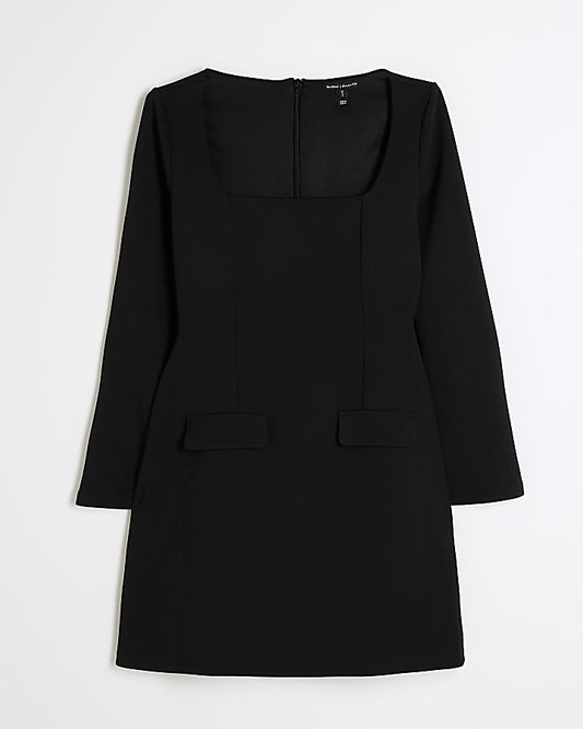 Black Long Sleeve Mini Dress