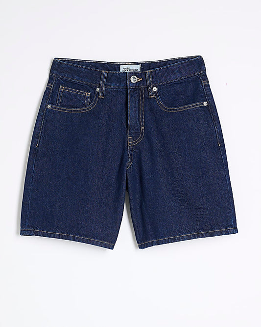 Petite Blue Denim Longline Bermuda Shorts