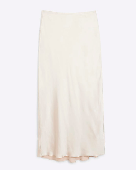 Pink Satin Maxi Skirt