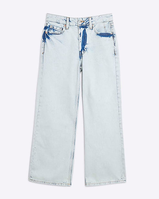 Petite Blue Relaxed Straight Leg Jeans