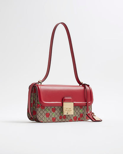 Red lock Front Cherry Satchel Bag