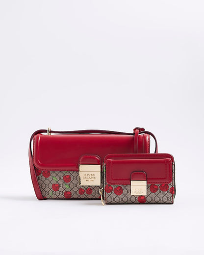 Red Lock Cherry Monogram Satchel Bundle Bags