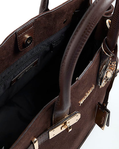 Brown Faux Suede Tote bag
