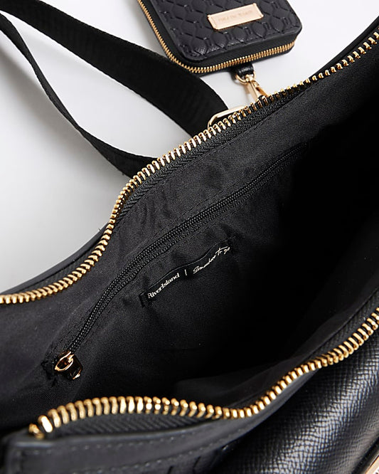Black Front Pocket Cross Body Bag