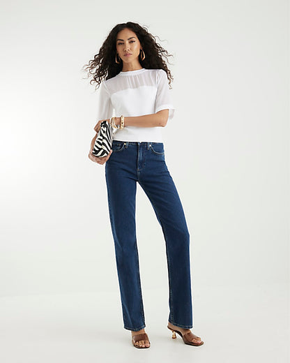 White Sheer Corset Hybrid T-Shirt