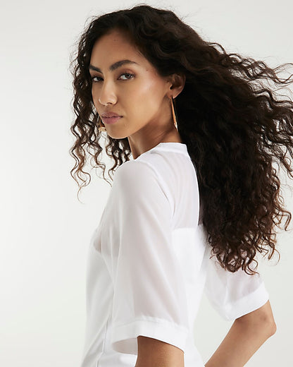 White Sheer Corset Hybrid T-Shirt