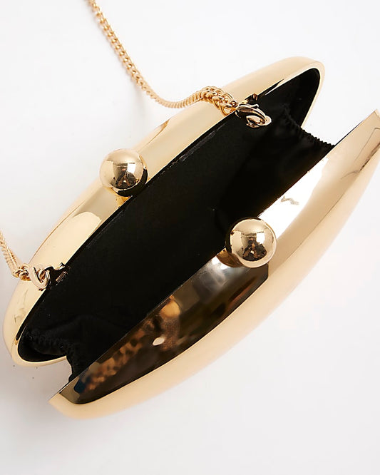 Gold Premium Pebble Box Clutch bag