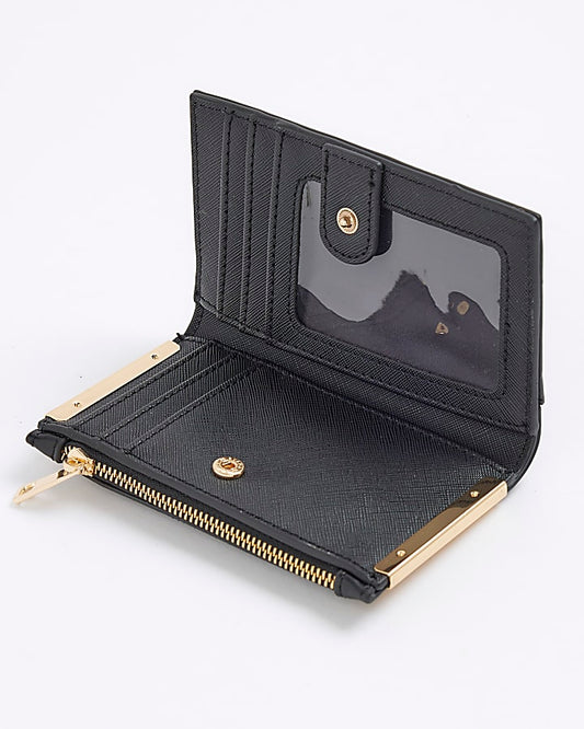 Black RR Monogram Embossed Mini Purse