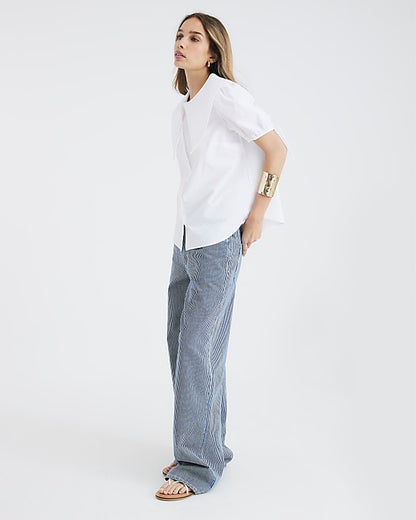 White Short Sleeve Collared Shirt