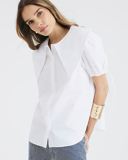 White Short Sleeve Collared Shirt