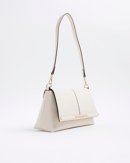 Cream Bar Front Clutch Bag