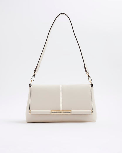 Cream Bar Front Clutch Bag